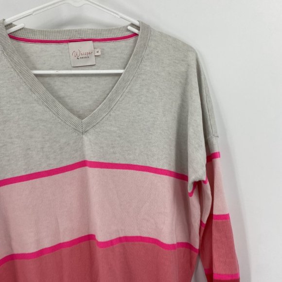 Whisper By Brodie Pink Striped Sweater Small - Picture 2 of 10